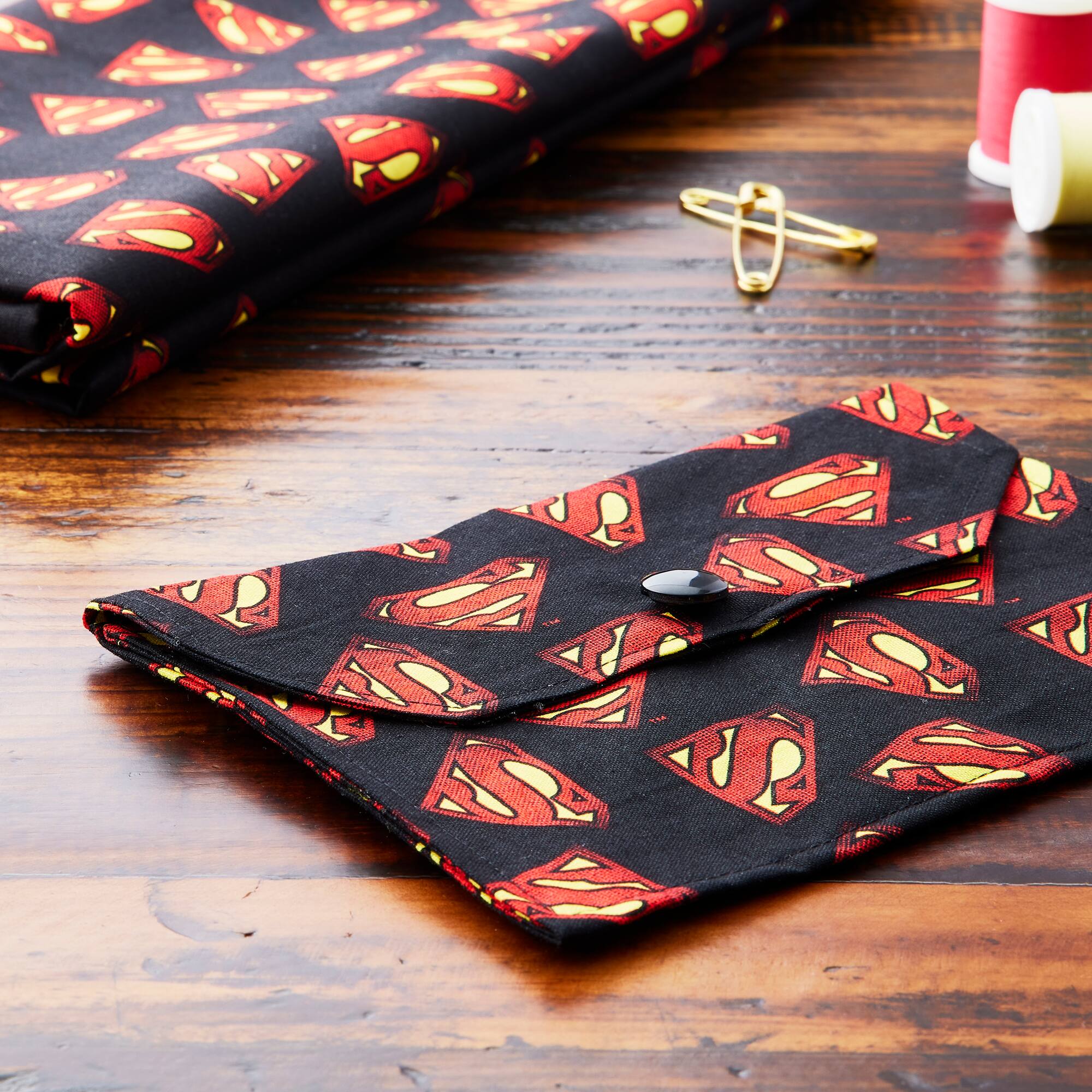 Camelot® Fabrics Black Superman™ Logo Cotton Fabric